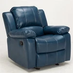 Pemberly Row Contemporary Navy Blue Faux Leather Glider Rocker Recliner New. Price: $453.01.