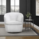 Maklaine Traditional Snow All Italian Leather Swivel Club Chair New. Price: $560.93.