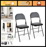 Dumos 2 Pack Leather Padded Folding Chair, Indoor Outdoor Portable Stackable Com New. Price: $75.99.