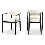 Meridian Furniture Riccio Cream Vegan Leather Dining Arm Chair (set Of 2) New. Price: $505.66.