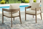 Signature Design By Ashley Serene Bay Outdoor Dining Arm Chairs With Cushions New. Price: $749.20.