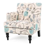 Christopher Knight Home Harrison Fabric Tufted Club Chair White / Blue (29.5"D X New. Price: $321.11.