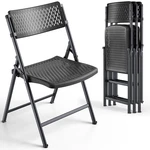 Black Folding Chairs 4-PACK, Breathable Plastic For Card Tables & I... Fast Ship New. Price: $120.99.