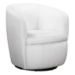 Pemberly Row Traditional All Italian Leather Swivel Club Chair In White New. Price: $564.99.