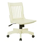 Deluxe Armless Wood Bankers Chair With Seat Antique White Finish New. Price: $233.99.