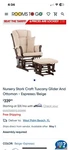 Angel Line 61321-49 Windsor Glider And Ottoman Espresso With Chocolate Used. Price: $200.00.