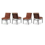 Pemberly Row Contemporary Fabric Cognac Dining Chairs (set Of 4) New. Price: $1065.65.