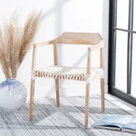 Safavieh Munro Leather Woven Accent Chair Natural /white New. Price: $288.74.