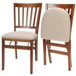 Meco Stakmore Upholstered Seat Folding Chair Set, Fruitwood (open Box). Price: $137.29.