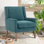 Wingback Accent Chair Upholstered Fabric Single Sofa Blue DY-2237 Colamy Modern New. Price: $259.99.
