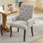 Chenille Upholstered Accent Dining Chair Tufted Buttons Arm Club New. Price: $88.99.