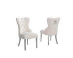 Best Quality Furniture Button Tufted Side Chairs In Cream Boucle Fabric New. Price: $357.78.