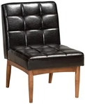 Baxton Studio Sanford Dark Brown Faux Leather Dining Chair New. Price: $288.00.