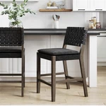 Nathan James Cohen Mid-century Modern Leather Bar Stool, 1 Counter Height Chair Open. Price: $199.99.