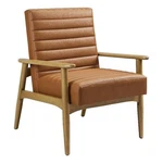 Maklaine Contemporary Vegan Leather Accent Chair French Oak Tan New. Price: $267.52.