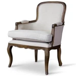 Baxton Studio Napoleon Accent Chair In Beige And Brown New. Price: $449.41.