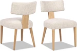 Set Of 2 Louise Beige Chenille Upholstered Dining Chairs New. Price: $524.99.