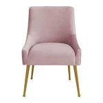 Beatrix Pleated Velvet Side Chair Modern Comfortable Accent Seating Mauve New. Price: $289.00.