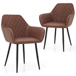 Leisure Dining Chair Set 2 With Curved Backrest And Wide Seat-coffee Color: New. Price: $154.09.