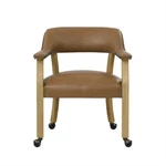 Steve Silver Rylie Faux Leather Dining Arm Chair W/caster Brown New. Price: $152.58.