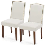 Dining Chairs Set Of 2 Modern Padded Seat Wooden Legs Beige Dumos Kitchen Table New. Price: $124.99.