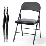 Healsmart 2 Pack Folding Chairs Leather Padded Cushion Seats Back Sturdy Metal New. Price: $77.81.