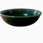 Vintage Old Pottery Bowl, Terracotta With Green Glaze, Impressed Signature Used. Price: $55.00.