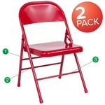 Flash Furniture 2-PK Hercules Metal Folding Chair 2-HF3-MC-309AS-RED-GG New. Price: $104.99.