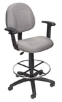 Grey Mid Back Drafting Stool With Footring And Adjustable Arms Comfort New. Price: $158.89.