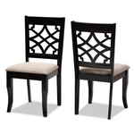 Baxton Studio Mael Sand Upholstered Espresso Wood 2-PIECE Dining Chair Set New. Price: $151.54.
