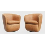 Pemberly Genuine Italian Leather Brown Swivel Club Chair (two Pack) New. Price: $1084.74.