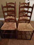 Tell City Pattern 2312 Ladder Back #48 Andover Maple Finish (4 Chairs) Used. Price: $850.00.