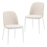 Leisuremod Tule Dining Chair With Velvet Seat Natural Wood/beige Set Of 2 New. Price: $537.28.
