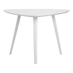 Benjara Hle 23" Accent Table- High Gloss Lacquer Triangular Top- Steel- White New. Price: $257.99.