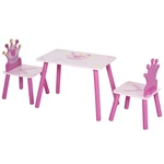 Piece Set Kids Wooden Table And Chair With Crown Gift For Girl Toddlers 3-8 New. Price: $58.99.