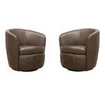 Pemberly Set Of 2 Vintage Brown All Italian Leather Swivel Club Chair New. Price: $979.02.