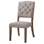 Acme Bernard Line Fabric Tufted Dining Side Chair Cream And Weathered Oak New. Price: $301.52.