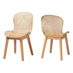 Baxton Studio Sabelle Japandi Natural Brown Mahogany Rattan Dining Chair New. Price: $321.56.