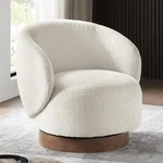 Swivel Accent Chair Round Barrel Upholstered Cream Performance Fabric Kislot New. Price: $573.99.