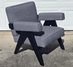 Klarel Chandigarh Upholstered Lounge Chair Pierre Jeanneret Design Grey/black Used. Price: $716.00.