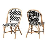 Baxton Studio Ambre French Black And White Weaving Natural Rattan Bistro Chair New. Price: $347.16.