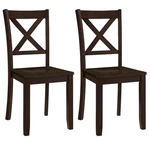 Rome + Oak X-back Farmhouse Wooden Kitchen Dining Chair Set Of 2 (open Box). Price: $148.19.