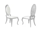 New Arabella Velvet Dining Chairs Backrest Stunning Silver Finish Set Of 2 Cream. Price: $343.97.
