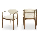 Meridian Furniture Riccio Cream Vegan Leather Dining Arm Chair (set Of 2) New. Price: $570.03.