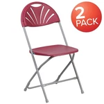 Flash Furniture 2-PK Hercules Burgundy Fan Back Folding Chair 2-LE-L-4-BUR-GG New. Price: $79.99.