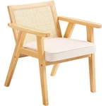 Mid Century Modern Rattan Chair, Upholstered Velvet Accent With Bac New. Price: $146.03.