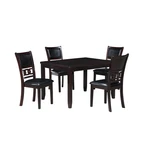 Gia 5-PIECE 48" Wood Rectangular Dining Set With Chairs Ebony New. Price: $538.85.