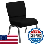 Flash Furniture Hercules Series 21W Stacking Church Chair Black Fabric - New. Price: $128.70.