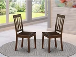 Set Of 2 Cappuccino Antique Slat Back Dining Room Chairs With Wooden Seats New. Price: $225.99.