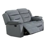 Benjara Niko Manual Recliner Loveseat- Light Gray Velvet- Solid Wood- 60 Inch New. Price: $494.11.